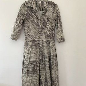 Samantha Sung Audrey Dress Brown Stripes Size M